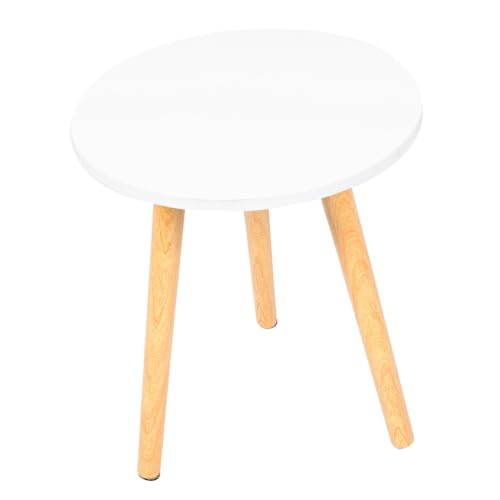 GLEAVI Moderner Nordic Style Beistelltisch aus Titanweißem Runder Sofatisch Vielseitig als Sofa Side Table Balkon und Schlafzimmer Ecke für Stilvolle Wohnräume von GLEAVI