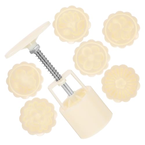 GLEAVI Moon Cake Backform Teilig mit Wiederverwendbaren Handgepressten Keksstempeln Chinesisches DIY Mondkuchen Backwerkzeug für Mid Autumn Festival Einfache Langlebiges Material von GLEAVI