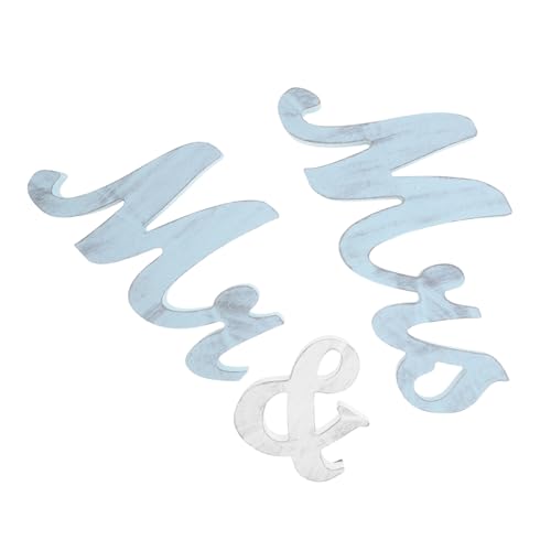 GLEAVI Mr And Mrs Holzschild Hochzeitstischdekoration Rustikales Holzschild Vintage Buchstaben für Hochzeits Jubiläumsfeier Dekorationsakzent von GLEAVI