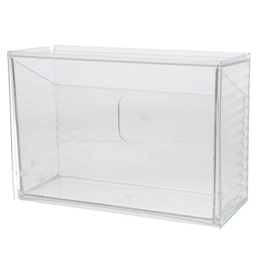GLEAVI Multifunktionale Wand Aufbewahrungsbox Transparent Groß mit Klappdeckel Selbstklebend für Bad Küche Büro Eleganter Organizer für Kosmetik und Kleine Utensilien von GLEAVI