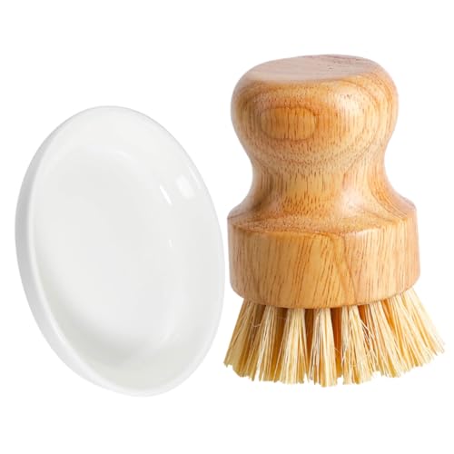 GLEAVI Multifunktionale Wok Geschirrbürste aus Robustem Sisal mit Rutschfestem Griff Kratzfrei für Pfannen Töpfe und Spülbecken für Gründliche Küchenreinigung von GLEAVI