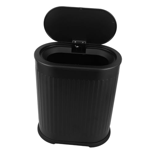 GLEAVI Narrow Press-top Müllbehälter mit Deckel Großer Fassungsvermögen Kunststoff Abfalleimer für Badezimmer Schlafzimmer Büro Küche Geruchsdicht Schlankes Design für Enge Räume von GLEAVI