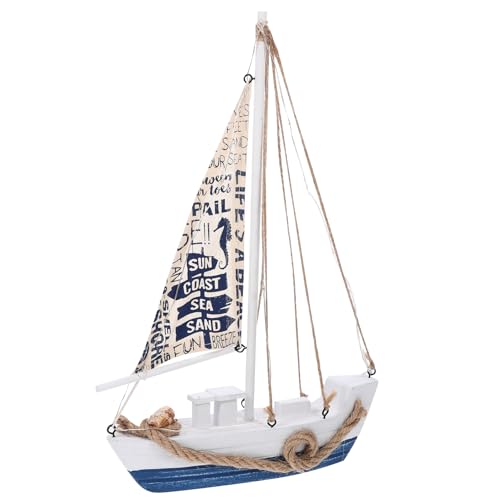 GLEAVI Nautische Tischdekoration Holz Segelboot Modell Mediterranes Boot Ornament für Schreibtisch Wohnzimmer und Büro Kreative und Raumgestaltung Leicht und Langlebig von GLEAVI