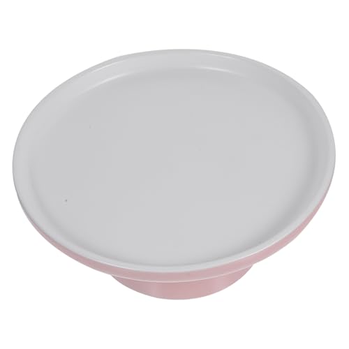 GLEAVI Porzellan Tortenplatte mit Fuß Stabiles Design Stilvolles Serviertablett für Kuchen Früchte Trockenfrüchte und Snacks Dekorative Dessertplatte in Rosa für Familie und Gäste von GLEAVI