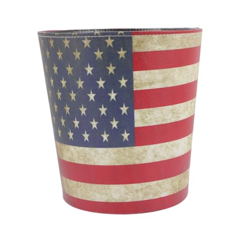 GLEAVI Retro Stil Papierkorb Dekorativer Abfallbehälter aus PU für Zuhause und Büro Europäischer Stil Praktische ohne Deckel Vintage Design mit Banner Druck GLEAVI Retro Stil Papierkorb Dekorativer Abfallbehälter aus PU für Zuhause und Büro Europäischer Stil Praktische ohne Deckel Vintage Design mit Banner Druck von GLEAVI