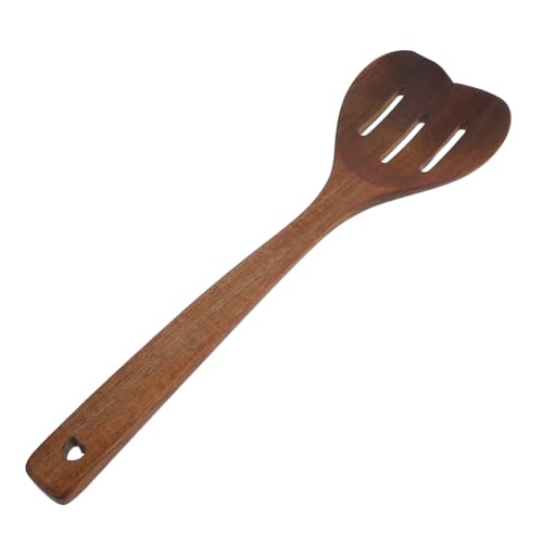 GLEAVI Salat Serviersieb Löffel Holz Serviersieb Herzförmiges Küchengeschirr Küchensieb Mit Langem Griff Sieb Zum Kochen Holzmischung Sieb Herzlöffel Hellbraune Akazie von GLEAVI