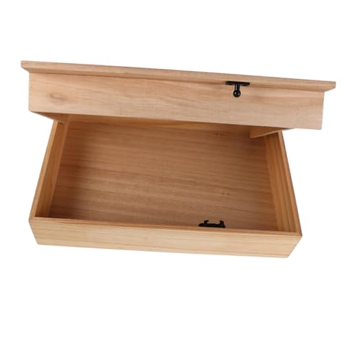GLEAVI Massivholz Wandregal Mit Versteckter Aufbewahrungsbox Schwebende Holzregale Für Wohnzimmer Platzsparender Wand-Organizer Für Bücher Und Dekor von GLEAVI