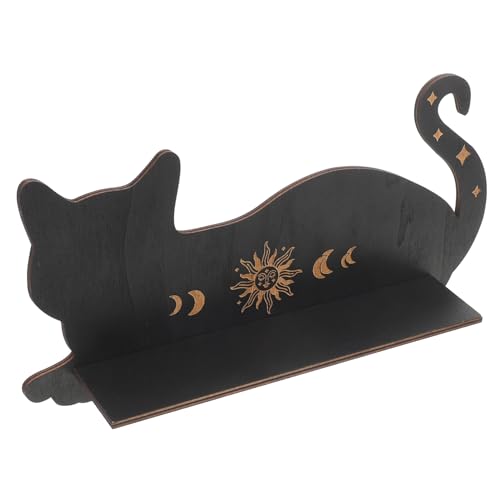 GLEAVI Schwebendes Wandregal Katzenform aus Holz Rustikales Regal für Schlafzimmer Badezimmer und Wohnzimmer für Aufbewahrung von Kleinigkeiten GLEAVI Schwebendes Wandregal Katzenform aus Holz Rustikales Regal für Schlafzimmer Badezimmer und Wohnzimmer für Aufbewahrung von Kleinigkeiten von GLEAVI