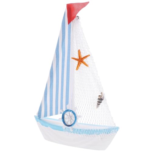 GLEAVI Segelbootmodell Aus Holz Desktop-segelboot-Ornament Büro-segelboot-Dekoration Pastell Küsten Nautisches Segelboot Produkt Treibholz Für Miniatur Segelbootdekor Harz von GLEAVI