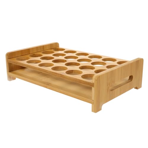 GLEAVI Shot Glasses Organizer aus Bambusholz Schnapsgläser Halter Serviertablett für Whiskey Spirituosen Bar Party Heimbar Kompakter Robuster Becherständer für Stilvolle Präsentation von GLEAVI