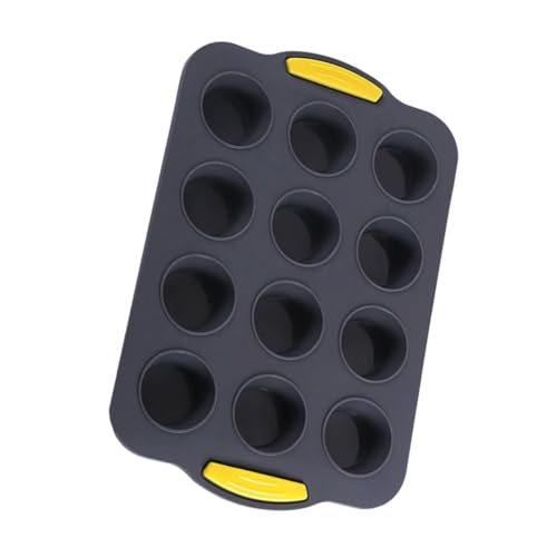 GLEAVI Silikon Muffinform Antihaft Kuchen und Muffinform für Einfache und Effiziente Backergebnisse Spülmaschinenfest und Leicht zu Lagern Tiefgrau mit Gelben Griffen GLEAVI Silikon Muffinform Antihaft Kuchen und Muffinform für Einfache und Effiziente Backergebnisse Spülmaschinenfest und Leicht zu Lagern Tiefgrau mit Gelben Griffen von GLEAVI