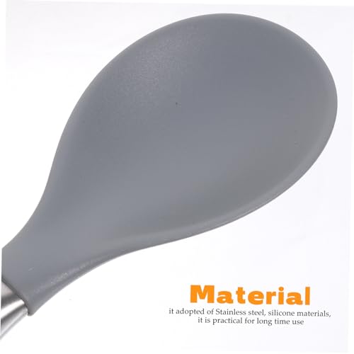 GLEAVI Silikon Reislöffel mit Edelstahlgriff Ergonomisch Hitzebeständig Multifunktional als und Suppenlöffel Modernes Küchenhelfer Design Spülmaschinengeeignet von GLEAVI