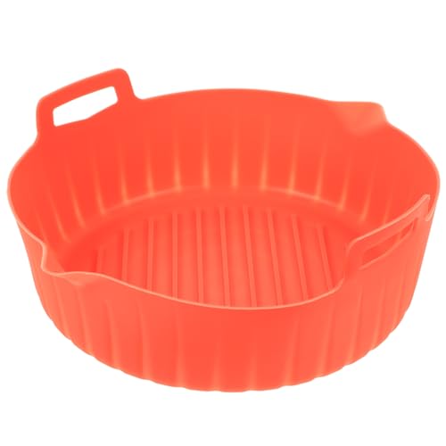 GLEAVI Silikonliner für Heißluftfritteuse Wiederverwendbare Backform Hitzebeständig Runde Form mit Luftzirkulationsdesign für Knuspriges von Snacks und Leicht zu Reinigen für Air Fryer von GLEAVI