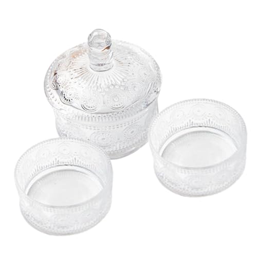 GLEAVI Stöckige Glas Aufbewahrungsbox Schmuck Süßigkeitenbehälter mit Reliefmuster Leicht Praktisch Stapelbar für Haushalt Desktop organisation und Reisegebrauch GLEAVI Stöckige Glas Aufbewahrungsbox Schmuck Süßigkeitenbehälter mit Reliefmuster Leicht Praktisch Stapelbar für Haushalt Desktop organisation und Reisegebrauch von GLEAVI
