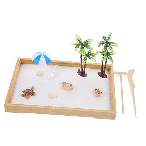 GLEAVI Strand-Zen-Garten-dekor Sandschale Miniatur-Strand-Zen-Garten Schreibtisch-sandkasten Zur Dekoration Gartenzubehör DIY-Zen-Garten-Ornamente von GLEAVI