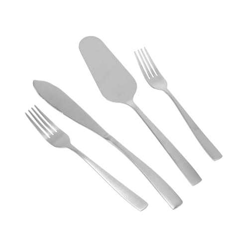 GLEAVI Teiliges Cake Serving mit Dessertgabeln und Spatulas Edelstahl Backzubehör mit Quadratischem Griff Rutschfest Leicht zu Reinigen Vielseitig für Zuhause und Professionelle von GLEAVI