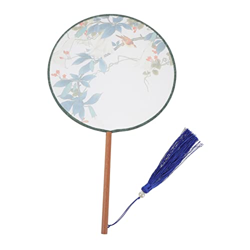 GLEAVI Transparente Seidenfächer mit Quasten Klassischer Handgefertigter Runder Handfächer Kunstseide für Tänzer Hochzeiten und für Chinesischen Kultur von GLEAVI