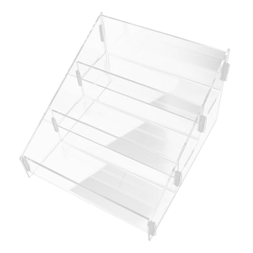 GLEAVI Transparenter klarer Display Riser Organizer Regal für Figuren Kosmetik Getränke Platzsparend Vielseitig für Zuhause und Handel Modernes Design Klare Sicht von GLEAVI
