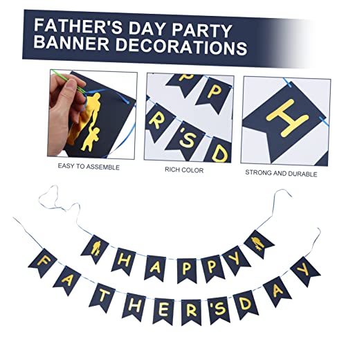 GLEAVI Vaterstags Party Deko aus Goldglänzendem Papier Fähnchen Vielseitig Hängbar für Innen Außen als Fotohintergrund und Stimmungsvolle Festdekoration von GLEAVI