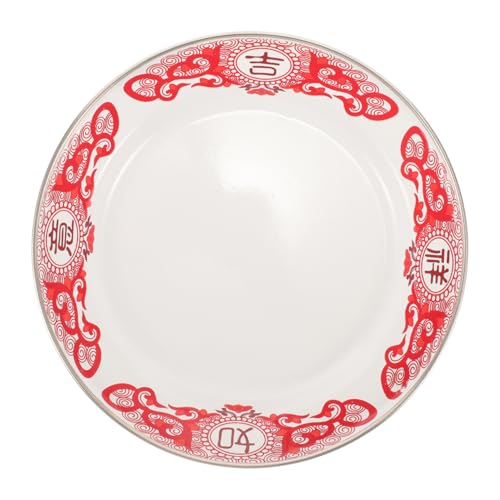 GLEAVI Vintage Emaillierter Teller Retro Chinesischer Snack und Dessertteller für Obst Snacks und Kuchen Robuste Wiederverwendbare Küchenplatte für Zuhause Cafés und GLEAVI Vintage Emaillierter Teller Retro Chinesischer Snack und Dessertteller für Obst Snacks und Kuchen Robuste Wiederverwendbare Küchenplatte für Zuhause Cafés und von GLEAVI