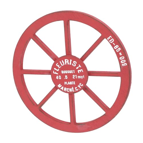 GLEAVI Vintage Holzrad Wanddeko Hängend Rustikales Holzornament für Wohnzimmer und Büro Antikes Holz-wandpendant in Rot Nostalgische Wohnraumdekoration Langlebig und Stilvoll von GLEAVI