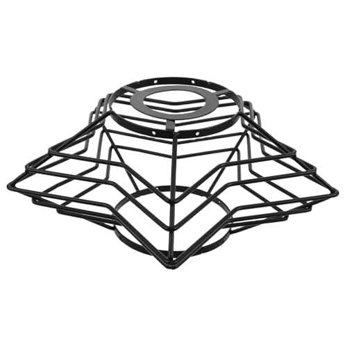 GLEAVI Vintage Metall Lampenschirm Drahtkäfig DIY Lampenschirm Halter Fünfeckiger Pendelleuchten Schutz Einfache Montage Kompatibel mit Standard Fassung für Decken Wand Tischlampen von GLEAVI