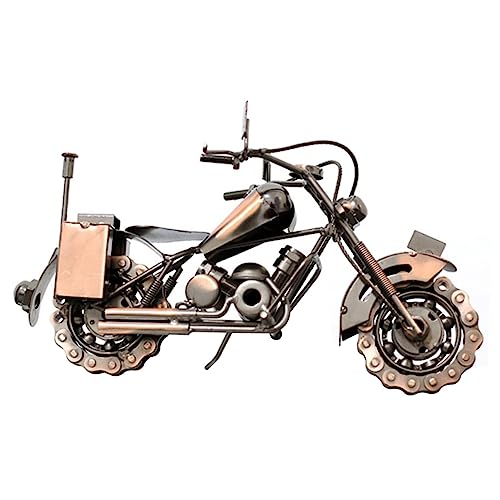 GLEAVI Vintage Motorrad Modell aus Metall Retro Desktop Ornament für Home Decor Deko für Motorradfahrer und Büro Handgefertigte Eisenfigur Antikem Design von GLEAVI