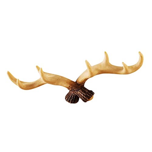 GLEAVI Vintage Resin Antler Wandhaken Rustikaler Handtuchhalter und Schlüsselhalter Stabiler Geweih Wanddeko für Flur Wohnzimmer und Arbeitszimmer Robust und Dekorativ Mini Natürlicher von GLEAVI