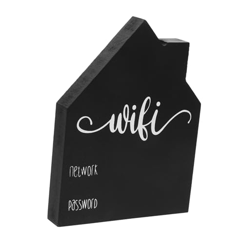 GLEAVI WLAN-Netzwerkzeichen WLAN-Zeichen Wifi Passwort Dekoration Wifi Passwort Tischschild Badezimmerdekorationen WLAN-Schild am Schreibtisch WLAN-Holzschild hölzern Passwort-Token von GLEAVI