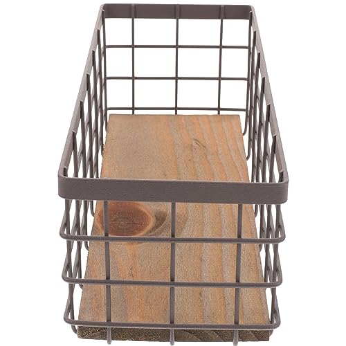 GLEAVI Wandmontierter Aufbewahrungskorb aus Schmiedeeisen Platzsparender Drahtkorb für Küche und Bad Stilvoller Organizer für Verschiedene Räume Installieren Braun von GLEAVI
