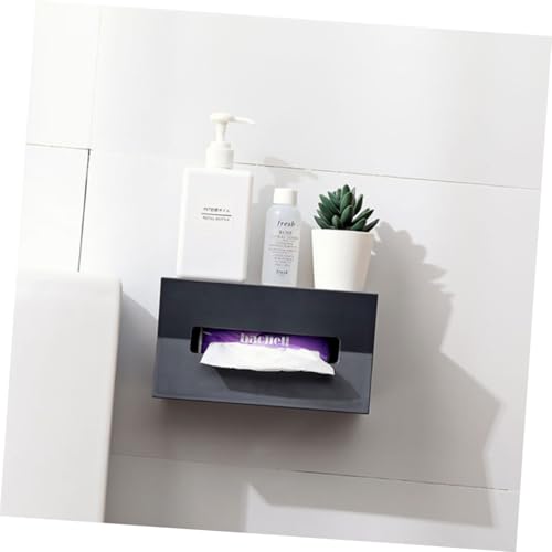 GLEAVI Wasserdichter Wandhalterung Toilettenpapierhalter Kunststoff mit Ablage Selbstklebend ohne Bohren für Badezimmer Tissue Aufbewahrungsbox Dunkelgrau GLEAVI Wasserdichter Wandhalterung Toilettenpapierhalter Kunststoff mit Ablage Selbstklebend ohne Bohren für Badezimmer Tissue Aufbewahrungsbox Dunkelgrau von GLEAVI