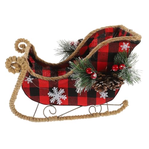 GLEAVI Weihnachtsschlitten Deko Kleiner Schlitten Modell Desktop Dekoration für Weihnachten und Festtage Kreative Tischornamentfigur für Zuhause Büro und Party von GLEAVI