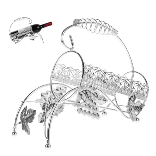 GLEAVI Weinregal Einfach Flasche Gestell Desktop-weinhalter Barweinhalter Desktop-weinständer Weinhalter in Stabilem Design Weinstand Windhalter Weinhalterständer Eisen Silver von GLEAVI