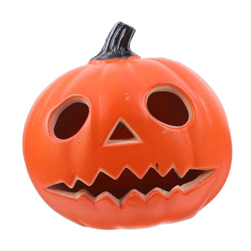 GLEAVI Wetterfeste Halloween Kürbis Laterne aus Robustem Kunststoff mit Hellem LED Licht für Innen und Außen Deko für Garten Veranda und Herbstfest von GLEAVI
