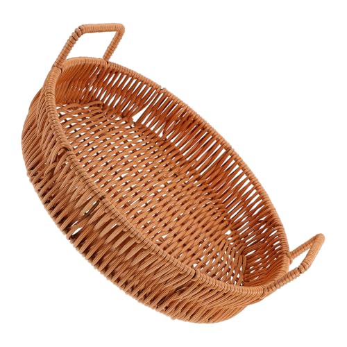 GLEAVI Wiederverwendbarer Imitation Rattan Aufbewahrungskorb für Brot und Obst Robuster Küchenkorb für Partys und Haushaltsnutzung Stilvolles Design für Natürliche GLEAVI Wiederverwendbarer Imitation Rattan Aufbewahrungskorb für Brot und Obst Robuster Küchenkorb für Partys und Haushaltsnutzung Stilvolles Design für Natürliche von GLEAVI