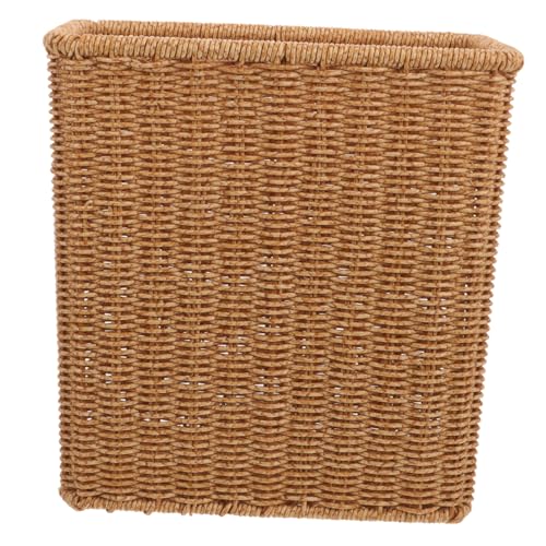 GLEAVI Woven Trash Basket für Räume Geflochtener Mülleimer ohne Deckel für Badezimmer Dekorativer Abfallkorb mit Rustikaler Textur Langlebig von GLEAVI