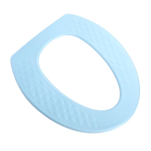 GLEAVI wasserdichte Eva Toilettensitzauflage Gepolstert Weiche rutschfeste Wc Matte Strapazierfähig und Komfortabel für Haushalt und Badezimmer Blaue Streifen Seniorenfreundlich von GLEAVI