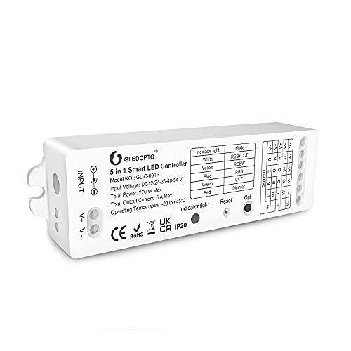 GLEDOPTO 5 in 1 Smart LED Strip Controller Zigbee 3.0 RGBCCT RGBW RGB WW/CW DIMMER Lichtleistenanschluss 2.4G RF Fernbedienung Alexa Sprachsteuerung APP mit Amazon ECHO PLUS Tuya SmartThings DC12-54 V GLEDOPTO 5 in 1 Smart LED Strip Controller Zigbee 3.0 RGBCCT RGBW RGB WW/CW DIMMER Lichtleistenanschluss 2.4G RF Fernbedienung Alexa Sprachsteuerung APP mit Amazon ECHO PLUS Tuya SmartThings DC12-54 V von GLEDOPTO