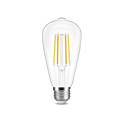 GLEDOPTO E27 ZigBee Smart Filament CCT Leuchtmittel kompatibel mit Philips Hue*, Alexa & Google (Bridge erforderlich), 2200-6500K (ST64, Klar) von GLEDOPTO