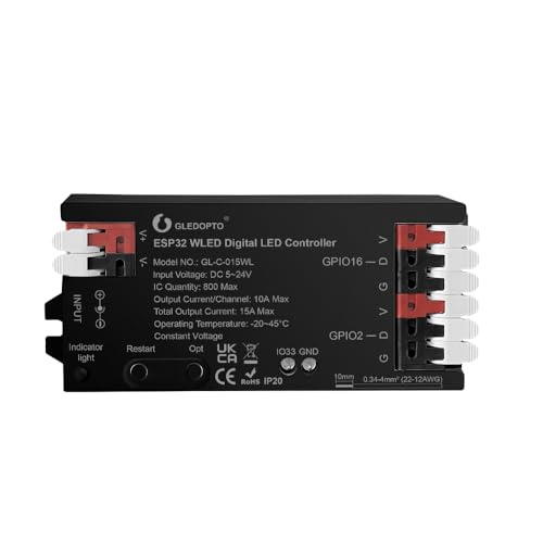 GLEDOPTO ESP32 WLED LED Controller Dynamic RGB IC IO33 DIY App Easy Wiring WS2811 WS2812 SK6812 TM1814 WS2813 WS2815 Strip Light (ESP32 wled Controller) von GLEDOPTO
