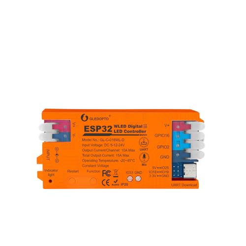 GLEDOPTO ESP32 WLED LED Controller Musik Mikrofon DIY Dynamische Beleuchtung UART USB Type-C Download Energiesparrelais App Steuerung für RGB IC Adressierbar Digital WS2811 WS2812 SK6812 TM1814 WS2813 GLEDOPTO ESP32 WLED LED Controller Musik Mikrofon DIY Dynamische Beleuchtung UART USB Type-C Download Energiesparrelais App Steuerung für RGB IC Adressierbar Digital WS2811 WS2812 SK6812 TM1814 WS2813 von GLEDOPTO