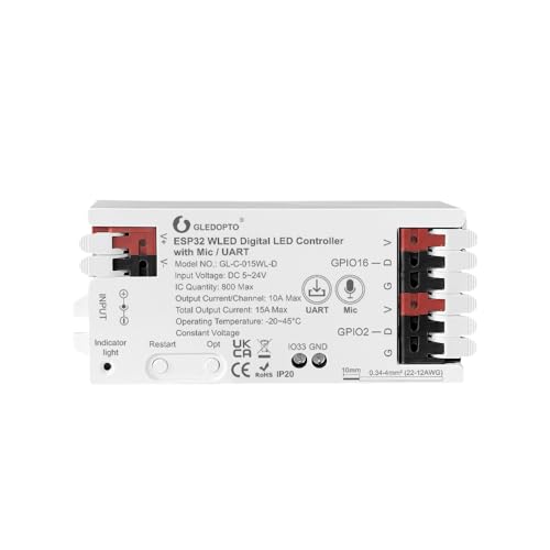 GLEDOPTO ESP32 WLED Strip Controller Mic UART Download Musik Sound Dynamischer Modus RGB IC DIY WiFi APP Steuerung Einfache Verkabelung für WS2811 WS2812 SK6812 TM1814 WS2813 WS2815 FCOB adressierbare GLEDOPTO ESP32 WLED Strip Controller Mic UART Download Musik Sound Dynamischer Modus RGB IC DIY WiFi APP Steuerung Einfache Verkabelung für WS2811 WS2812 SK6812 TM1814 WS2813 WS2815 FCOB adressierbare von GLEDOPTO