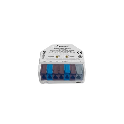 GLEDOPTO Pro Serie ZigBee 230V Unterputz UP Controller Schalter-Aktor für LED Halogen Lampen, Trafo & Leuchten mit Taster-Anschluss oder Schalter-Anschluss (Schaltaktor Pro) von GLEDOPTO