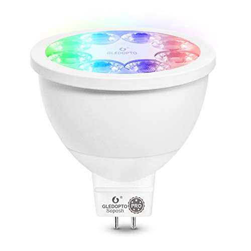 GLEDOPTO Pro Serie ZigBee Leuchtmittel E27, E14, Gu10, Mr16, Gu5.3 mit RGB-CCT Farbwechsel Warmweiß(2200K) und Kaltweiß(6500K) in einem für Gateways und Hubs (Mr16 4W) von GLEDOPTO