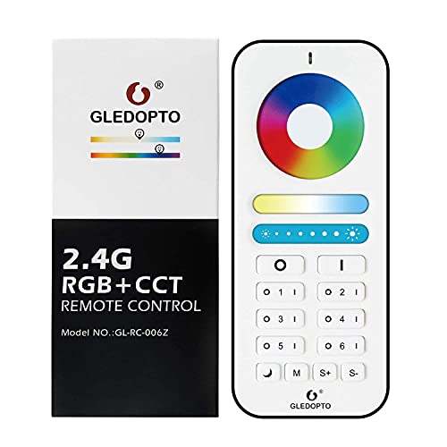 GLEDOPTO RGBCCT 2,4 G RF Fernbedienung Wandschalter, Farbtemperatur/Helligkeit einstellbar, Gruppenmanagement, Nachtlicht, 9 Modi wechseln (Fernbedienung) von GLEDOPTO