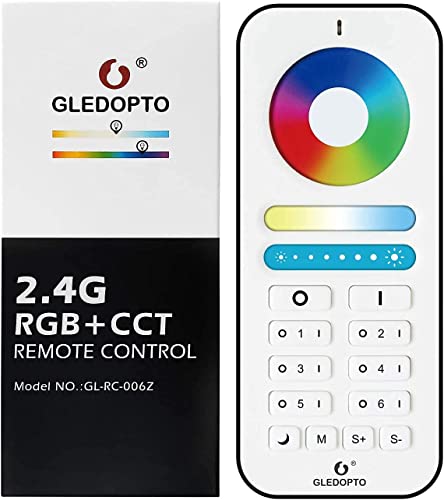 GLEDOPTO Smart Home 2.4G RGBCCT 6 Zone Group Control RF Remote Control Work with Pro Series RGBCCT Controller LED Bulb Spotlight von GLEDOPTO
