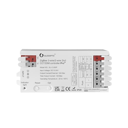 GLEDOPTO ZigBee 3.0 Pro+ WWCW 2 in 1 CCT Dimmer LED Strip Light Controller 12A Max H/ue Alexa Homey Tuya Smart Life APP Control GLEDOPTO ZigBee 3.0 Pro+ WWCW 2 in 1 CCT Dimmer LED Strip Light Controller 12A Max H/ue Alexa Homey Tuya Smart Life APP Control von GLEDOPTO