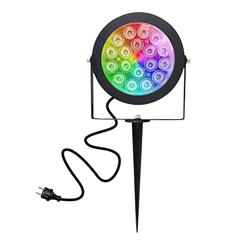 GLEDOPTO ZigBee PRO Serie Gartenstrahler für Außenbeleuchtung mit Farb und Weißlicht RGB-CCT Warmweiß und Kaltweiß Lampen für den Garten Bäume und Büsche (Gartenstrahler 12w Update) von GLEDOPTO
