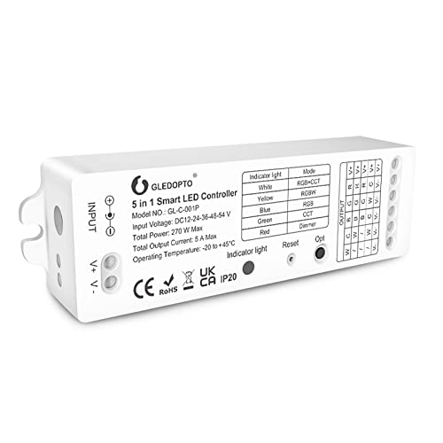Gledopto Zigbee3.0 LED Controller RGBCCT RGBW WWCW RGB Dimmer 5 in 1 Strip Light Controller Hub App/Alexa Voice/Fernbedienung Gledopto Zigbee3.0 LED Controller RGBCCT RGBW WWCW RGB Dimmer 5 in 1 Strip Light Controller Hub App/Alexa Voice/Fernbedienung von GLEDOPTO