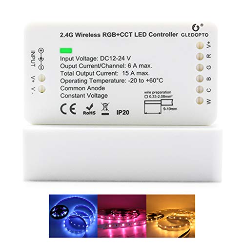 Smart LED Strip Controller Zigbee RGB CCT 1ID Dimmable Compatible with Zigbee Hub Whole House Intelligence Smart Phone App Control Voice Control(Hub Required, No WiFi) von GLEDOPTO